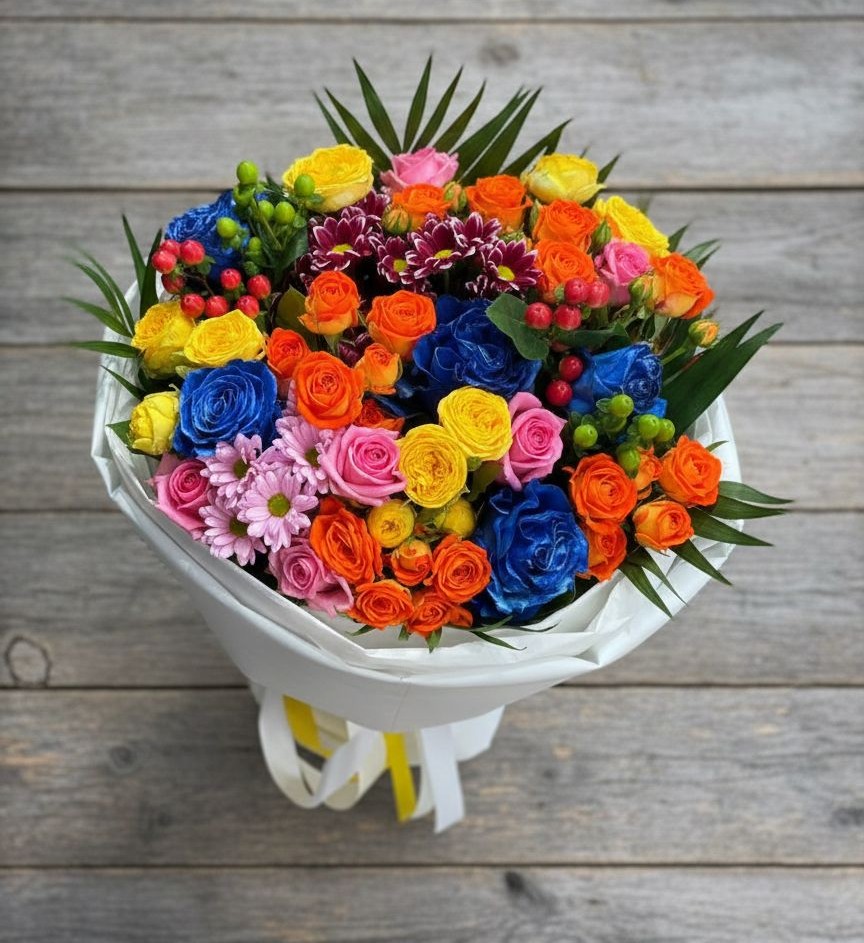 Букет цветов из: Розы и Хризантемы в Мотыгино