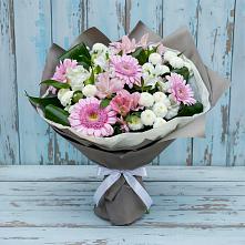 Букет цветов из:  Герберы, Альстромерии и Хризантемы #REPLACE_PRED# Мотыгино
