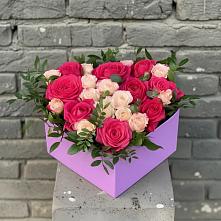 Цветочная композиция из Розы в коробке #REPLACE_PRED# Мотыгино