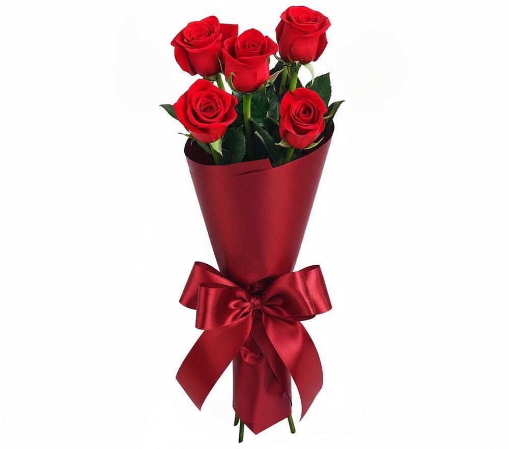 Букет 5 Красных роз Эдлесс Лав в Мотыгино