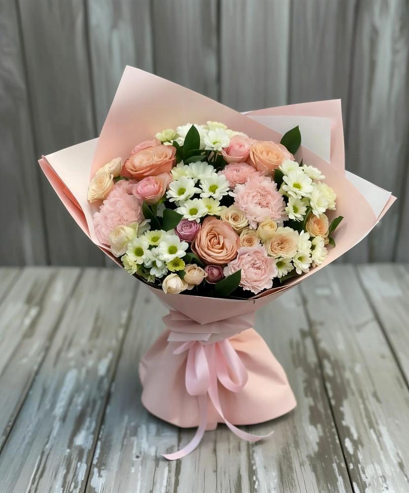 Букет цветов из: Гвоздики, Розы и Хризантемы в Мотыгино