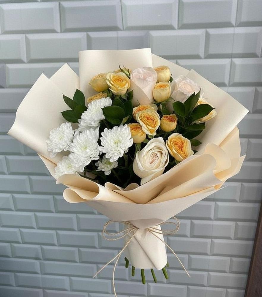 Букет цветов из: Розы и Хризантемы в Мотыгино