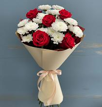 Букет цветов из:  Розы и Хризантемы в Мотыгино