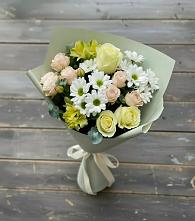 Букет цветов из:  Альстромерии, Розы и Хризантемы в Мотыгино