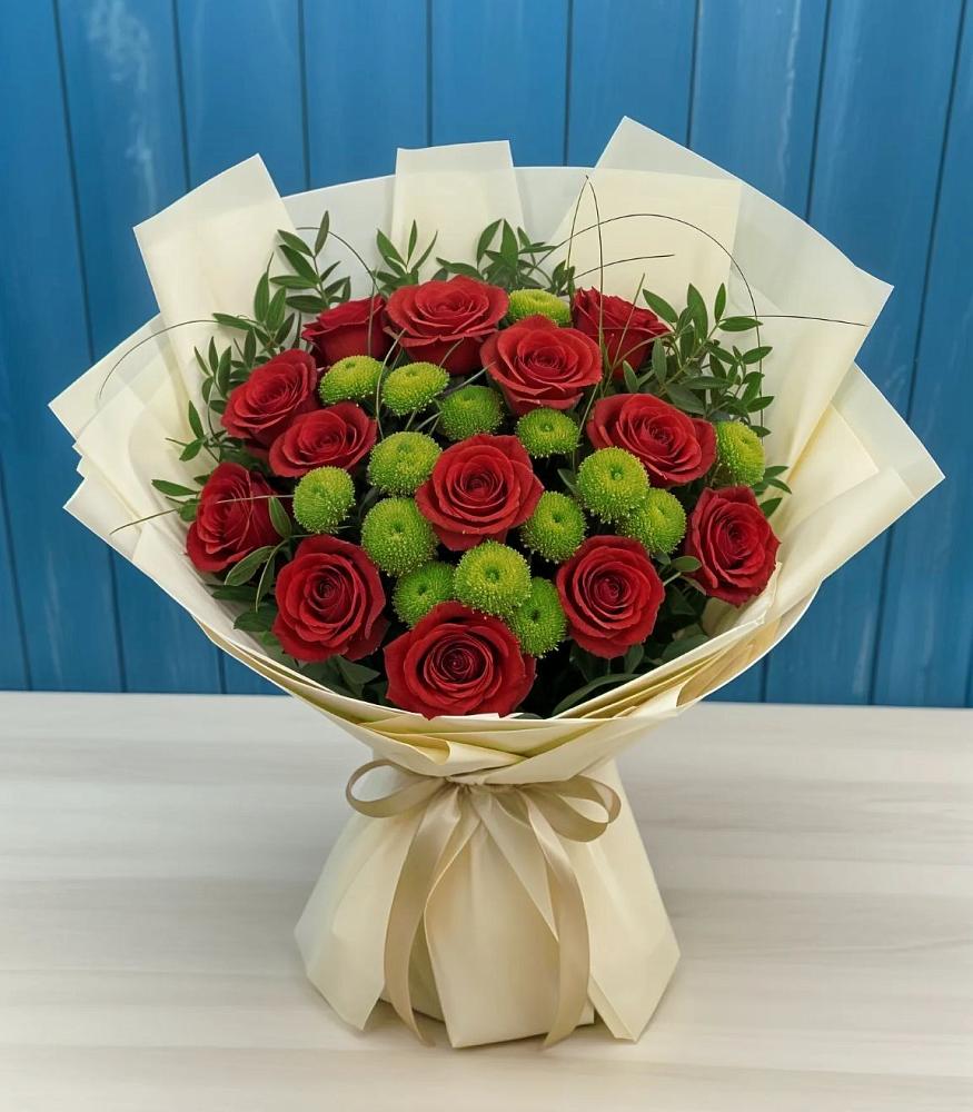 Букет цветов из: Розы и Хризантемы в Мотыгино