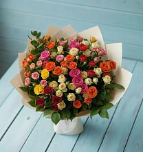 Букет Микс из разноцветных кустовых роз #REPLACE_PRED# Мотыгино